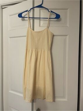 Brandy Melville Cream Smocked Bodice Sundress